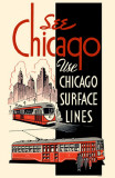 See Chicago Use Chicago Surface Lines Red Black Photo