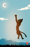 Ryo Takagi 762 Ryo Takagi Cat and Moon Reprodukcja arcydzieła