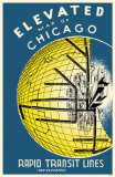 Elevated Map of Chicago Masterprint