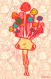 Minoji Enoki Mushroom Head Masterprint by Minoji 