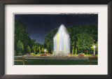 Davenport, Iowa, Vanderveer Park View of the Fountain at Night Prints