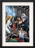 Heroes For Hire 7 Group: Black Cat, Knight, Misty, Tarantula, Shang-Chi, Wing and Colleen Fighting Art by Al Rio