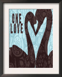Swan Silhouette One Love Print by Lisa Weedn