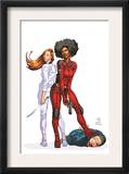Daughters Of The Dragon 1 Cover: Night, Misty, Wing, Colleen and NightWing Restorations Fighting Posters by Khari Evans