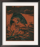 Nature Magazine - View of a Bass Jumping Out of Water to Eat a Dragonfly, c.1952 Prints
