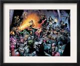 House Of M 7 Group: Spider-Man, Luke Cage, Storm, Wolverine, She-Hulk and Cyclops Fighting Art by Olivier Coipel