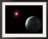 This Artist's Illustration Shows an Icy/Rocky Planet Orbiting a Dim Star Poster by Stocktrek Images 