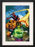 Spider-Man Family 7 Cover: Spider-Man, Thing, Looter and Human Torch Prints by Karl Kesel