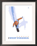 Canaan, West Virginia, Stylized Snowboarder Posters
