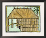 Native House on Hispaniola, c.1500 Posters