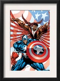 Captain America And The Falcon 2 Cover: Captain America and Falcon Prints by Bart Sears