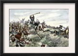 John Stark Leading a Charge of New Hampshire Militia at the Battle of Bennington, Vermont, c.1777 Posters