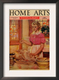 Young Mother Sews Up a Turkey Posters