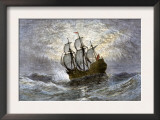 The Mayflower Bringing the First Colonists to Massachusetts Posters