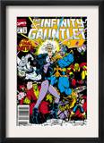 Infinity Gauntlet 6 Cover: Adam Warlock, Thanos, Nebula, Silver Surfer, Hulk and Thor Fighting Posters by George Perez