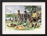 Dutch Merchants Trading with Native Americans on Manhattan Island, c.1600 Prints