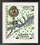 Hochelaga, Site of Montreal, Shown as a Native American Village in Lescarbot's Map, c.1609 Print
