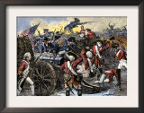 Americans Capturing a British Redoubt during the Battle of Yorktown, c.1781 Posters