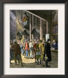 Nevada Silver Miners Changing the Shift, c.1870 Posters