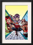 Spider-Girl 94 Cover: Spider-Man, Hawkeye, Scarlet Witch and Ant-Man Prints by Ron Frenz