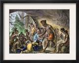 John Smith Saved by Pocahontas, Jamestown Colony, Virginia Colony, c.1607 Prints