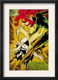 Marvel Comics Retro: X-Men Comic Panel, Phoenix, Emma Frost, Fighting (aged) Poster