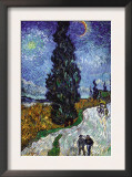 Country Road In Provence By Night Posters by Vincent van Gogh