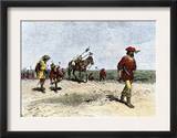 Alvar Nunez Cabeza de Vaca Crossing the Great American Desert from Texas to Mexico, 16th Century Prints