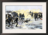 American Troops Charging the British at the Battle of Princeton, New Jersey, c.1777 Prints