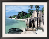 Rocky Coast and Beach, La Digue, Anse Source D'Argent, Seychelles Prints by  Reinhard