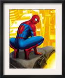 Spider-Man In the City, Crawling on Gargoyle Poster