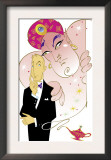 A Man in a Tuxedo Thinking as a Genie is Coming out of a Bottle Prints