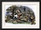 Colonists Fortifying Breed's Hill the Night Before the Battle of Bunker Hill, c.1775 Posters