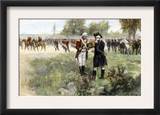 Surrender of British Commander Burgoyne to American General Gates at Saratoga, New York, c.1777 Prints