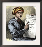 Sequoya Holding His Cherokee Alphabet Prints