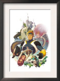 I Heart Marvel: Masked Intentions 1 Cover: Justice, Speedball, Squirrel Girl and Firestar Smashing Poster by Gez Fry
