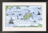 Map of Champlain's Settlement on the Isle de Sainte Croix, Canada, c.1613 Prints