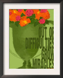 Miracles Vintage Green Trophy Print by Lisa Weedn