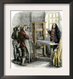 Benjamin Franklin at His Printing Press, Philadelphia Prints
