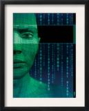 Texture, Solid Model Face with Binary Code Art
