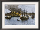 Destruction of Falmouth, Maine by Artillery Fire from British Ships, October 1775 Posters