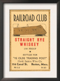 Railroad Club Straight Rye Whiskey Poster