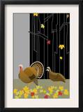 Turkeys in a Forest Print