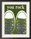 You Rock Green Sneakers Poster by Lisa Weedn