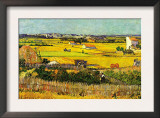 Harvest At La Crau with Montmajour In The Background Posters by Vincent van Gogh