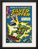 Marvel Comics Retro: Silver Surfer Comic Book Cover 2, Fighting, When Lands the Saucer! (aged) Art