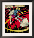 Marvel Comics Retro: Silver Surfer Comic Panel, Saving the girl (aged) Prints