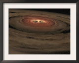 This Artist's Concept Shows a Brown Dwarf Surrounded by a Swirling Disk of Planet-Building Dust Prints by Stocktrek Images 