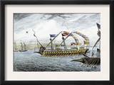 Marco Polo Leading the Venetian Ships at Korcula in the Adriatic Sea Posters