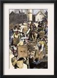 Colonists Dressed as Indians Dumping Tea in Boston Harbor, c.1773 Posters